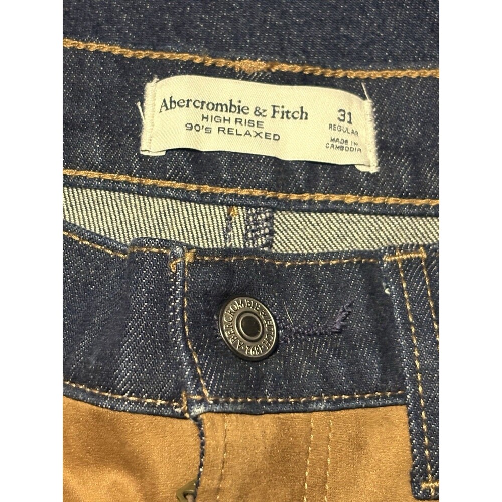Abercrombie & Fitch High Rise 90s Relaxed Vegan Suede Yoke Jean Size 31 - Picture 8 of 8